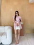 Summer Casual Wrap Tie Tops With Short Sets